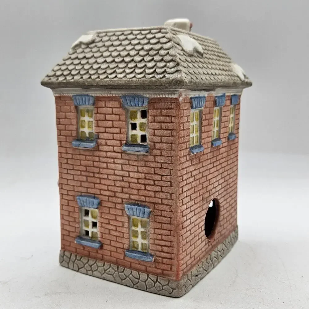 Vintage National Decorations Inn House Small Brown Ceramic Christmas Figurine